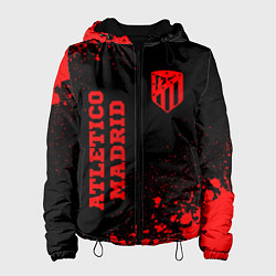Куртка с капюшоном женская Atletico Madrid - red gradient вертикально, цвет: 3D-черный