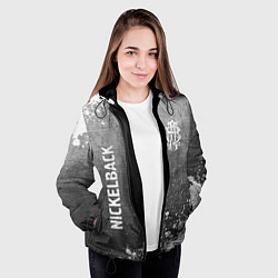 Куртка с капюшоном женская Nickelback - grey gradient вертикально, цвет: 3D-черный — фото 2