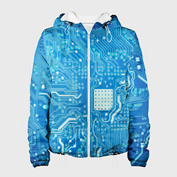 Куртка с капюшоном женская Системная плата, цвет: 3D-белый