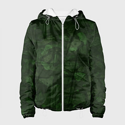 Куртка с капюшоном женская Абстракция - strange camouflage, цвет: 3D-белый