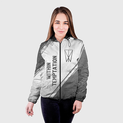 Женская куртка Within Temptation - white gradient вертикально / 3D-Черный – фото 4