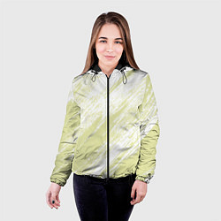 Куртка с капюшоном женская The color is white and yellow, цвет: 3D-черный — фото 2