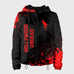Куртка с капюшоном женская Hollywood Undead - red gradient вертикально, цвет: 3D-черный