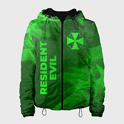 Куртка с капюшоном женская Resident Evil - green gradient вертикально, цвет: 3D-черный