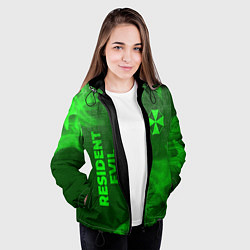 Куртка с капюшоном женская Resident Evil - green gradient вертикально, цвет: 3D-черный — фото 2