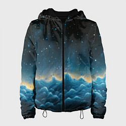 Куртка с капюшоном женская Облака и черное небо текстура, цвет: 3D-черный