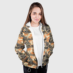 Куртка с капюшоном женская Абстракция - закрученный узор, цвет: 3D-белый — фото 2