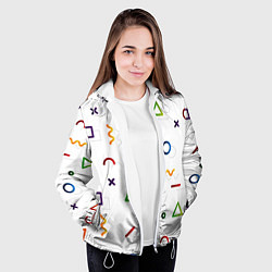Куртка с капюшоном женская Геометрический хаос, цвет: 3D-белый — фото 2