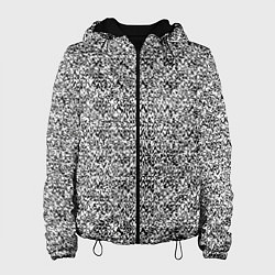 Куртка с капюшоном женская Чёрно-белый текстурный, цвет: 3D-черный