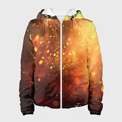 Куртка с капюшоном женская Золотая блестящая текстура, цвет: 3D-белый