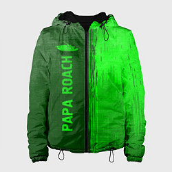 Куртка с капюшоном женская Papa Roach - green gradient по-вертикали, цвет: 3D-черный