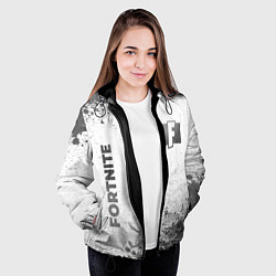 Куртка с капюшоном женская Fortnite - white gradient вертикально, цвет: 3D-черный — фото 2
