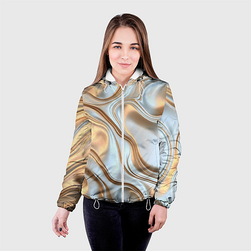 Женская куртка Жидкое белое золото / 3D-Белый – фото 4