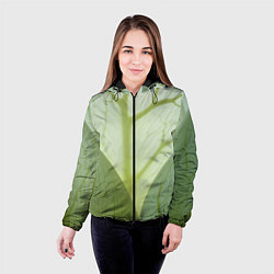 Куртка с капюшоном женская Макро съемка листа, цвет: 3D-черный — фото 2