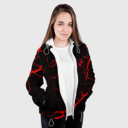 Куртка с капюшоном женская BMW storm red color, цвет: 3D-белый — фото 2