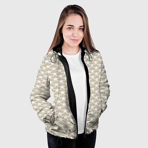 Женская куртка Геометричный узор в японском стиле / 3D-Черный – фото 3