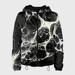Куртка с капюшоном женская Бело-черная потертая текстура, цвет: 3D-черный
