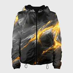 Женская куртка Серая текстура с золотым разломом