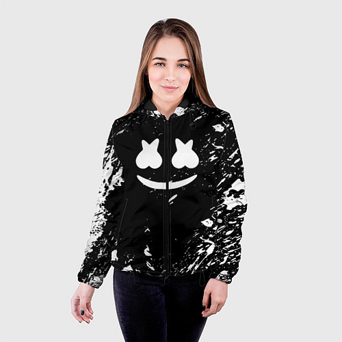 Женская куртка Marshmello брызги красок / 3D-Черный – фото 4