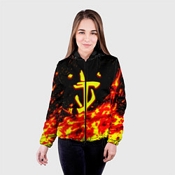 Куртка с капюшоном женская Doom огненное лого, цвет: 3D-черный — фото 2