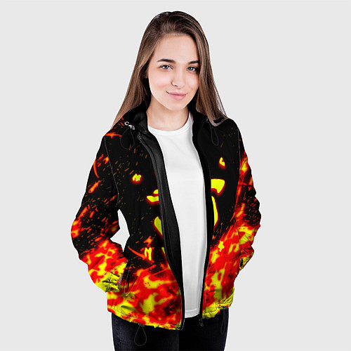 Женская куртка Doom огненное лого / 3D-Черный – фото 3