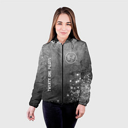 Куртка с капюшоном женская Twenty One Pilots - grey gradient вертикально, цвет: 3D-черный — фото 2