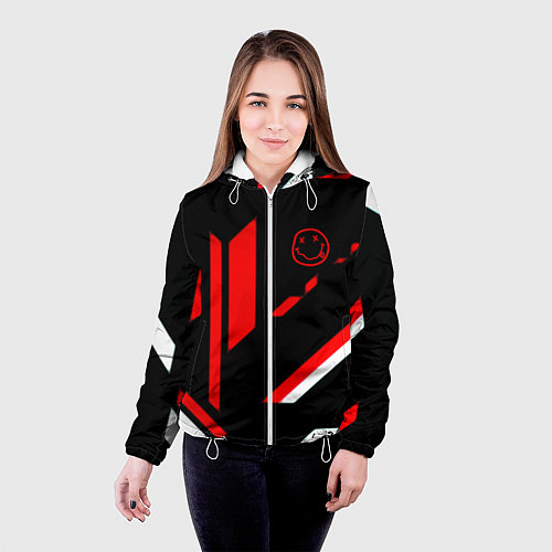 Женская куртка Nirvana текстура полосы / 3D-Белый – фото 4