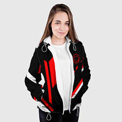 Куртка с капюшоном женская Nirvana текстура полосы, цвет: 3D-белый — фото 2