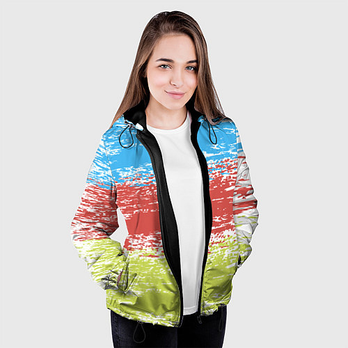 Женская куртка Взмах кистью / 3D-Черный – фото 3