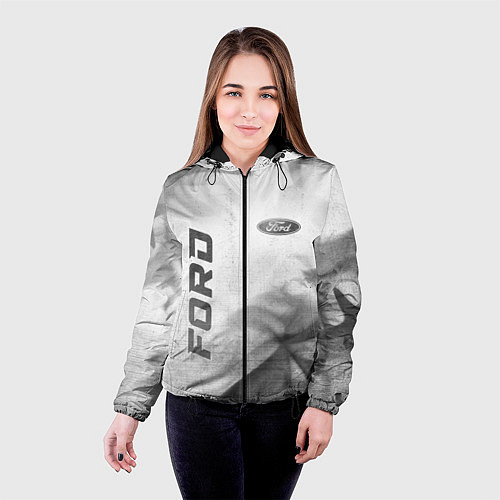 Женская куртка Ford - white gradient вертикально / 3D-Черный – фото 4