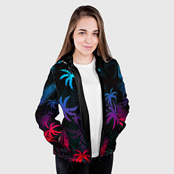 Куртка с капюшоном женская Тропики градиент, цвет: 3D-черный — фото 2