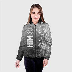 Куртка с капюшоном женская HIM - grey gradient по-вертикали, цвет: 3D-черный — фото 2