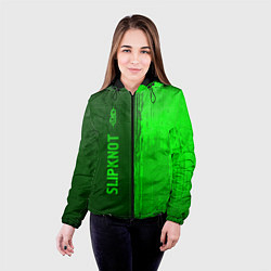 Куртка с капюшоном женская Slipknot - green gradient по-вертикали, цвет: 3D-черный — фото 2
