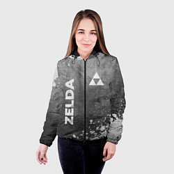 Куртка с капюшоном женская Zelda - grey gradient вертикально, цвет: 3D-черный — фото 2