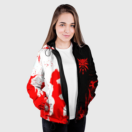 Женская куртка Ведьмак огненный / 3D-Черный – фото 3