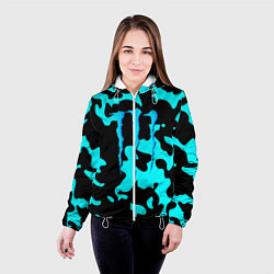 Куртка с капюшоном женская Monster energy камуфляж голубой, цвет: 3D-белый — фото 2