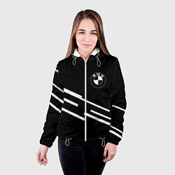 Куртка с капюшоном женская BMW geometry line, цвет: 3D-белый — фото 2