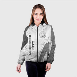 Куртка с капюшоном женская Leicester City - white gradient вертикально, цвет: 3D-черный — фото 2