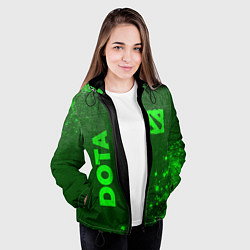 Куртка с капюшоном женская Dota - green gradient вертикально, цвет: 3D-черный — фото 2