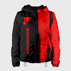 Куртка с капюшоном женская Hoffenheim - red gradient по-вертикали, цвет: 3D-черный