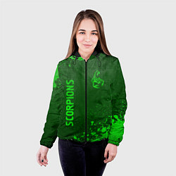 Куртка с капюшоном женская Scorpions - green gradient вертикально, цвет: 3D-черный — фото 2
