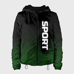 Женская куртка Sport чёрно-зелёный текстурный