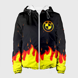 Куртка с капюшоном женская BMW огненный, цвет: 3D-белый