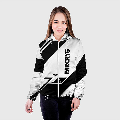 Женская куртка Farcry6 геометрия полосы / 3D-Белый – фото 4