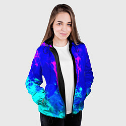 Куртка с капюшоном женская Monster energy дым неоновый, цвет: 3D-черный — фото 2