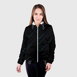 Куртка с капюшоном женская Color blue black, цвет: 3D-белый — фото 2