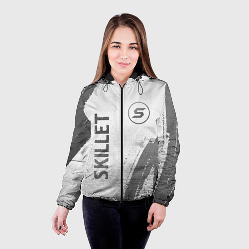 Женская куртка Skillet - white gradient вертикально / 3D-Черный – фото 4