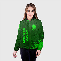 Куртка с капюшоном женская Spirited Away - green gradient вертикально, цвет: 3D-черный — фото 2