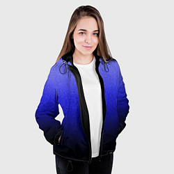 Куртка с капюшоном женская Градиент индиго из синего в чёрный, цвет: 3D-черный — фото 2