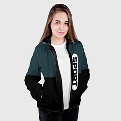 Куртка с капюшоном женская Sport чёрно-синий с белым, цвет: 3D-черный — фото 2